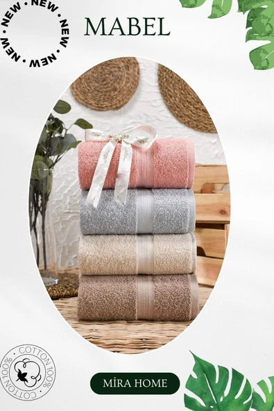 4 Lü El Yüz Havlu Seti %100 Pamuklu 50x85 Cm Mabel - 4