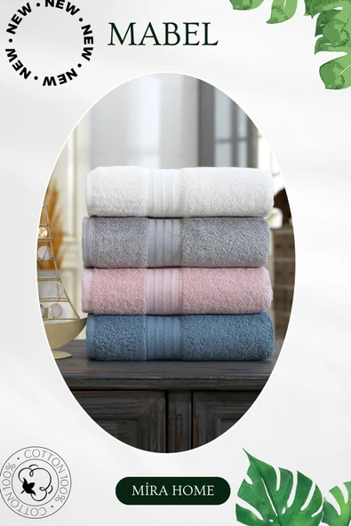 4 Lü El Yüz Havlu Seti %100 Pamuklu 50x85 Cm Mabel - 3