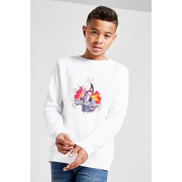 Anime Tokyo Ghoul Touka Kirishima Baskılı Unisex Çocuk Beyaz Sweatshirt