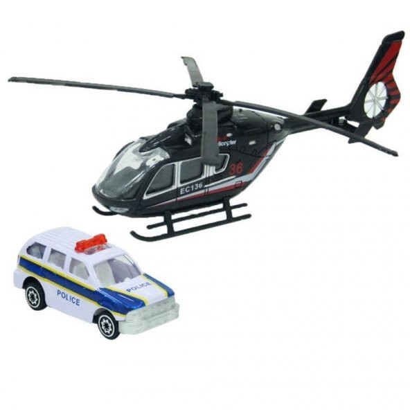 Polis Helikopteri ve Polis Arabası - Metal - XY109