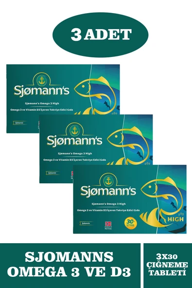 Sjomann's Omega-3 High 30 Çiğnenebilir Jel Tablet 3 Adet ürün görseli 1