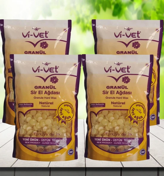 Vi-vet Granül Boncuk Naturel Ağda 250 g X 4 adet