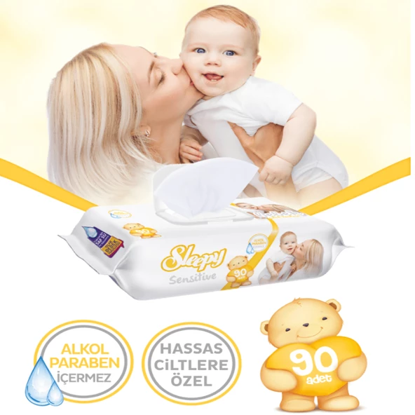 Sleepy Sensitive 90 Yaprak 6 Lı Paket Islak Mendil - 2