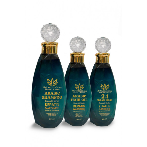 3'lü Set Arap Yağı & Şampuanı & Kremli Maske