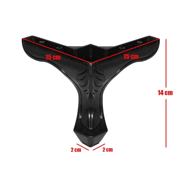 Mobilya Kanepe Koltuk Masa Sehpa Puf Ayağı Ayakları 14 Cm Siyah Baza Ayakları - 2