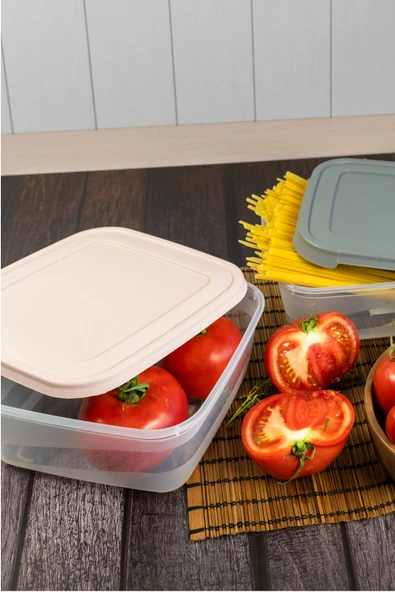 2'li Set Kare Saklama Kabı 2500ml Kapaklı Cook&Keep - 3