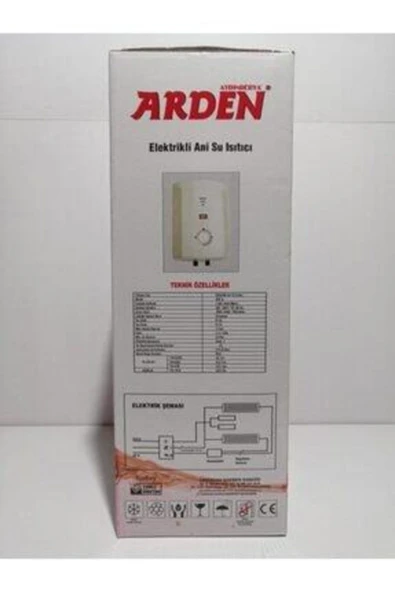 ARDEN Yüksek Verimli Elektrikli Şofben Ani Su Isıtıcısı 7500W - 4