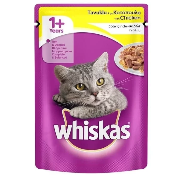 Whiskas Pouch Tavuklu ve Hindili Yetişkin Kedi Konserve Maması 85 Gr 4x