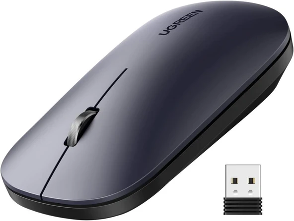 Ugreen 2.4ghz Sessiz Tuşlu Kablosuz Optik Mouse Siyah - Teşhir - Resim 2