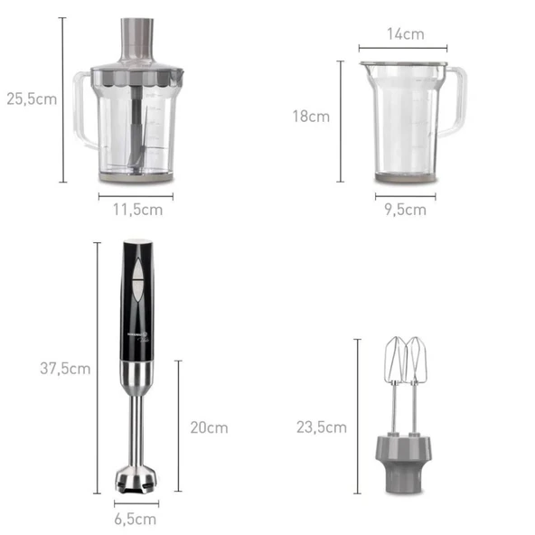 Korkmaz Vertex Mega Blender Set İnox Siyah A445 - 3