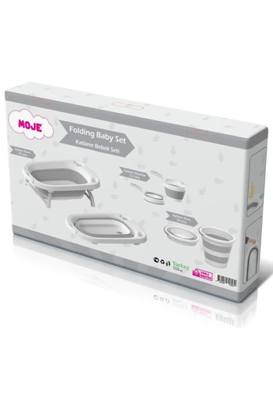 MOJE 3’lü Katlanır Bebek Banyo Küvet Seti(SU TAHLİYELİ) - 2