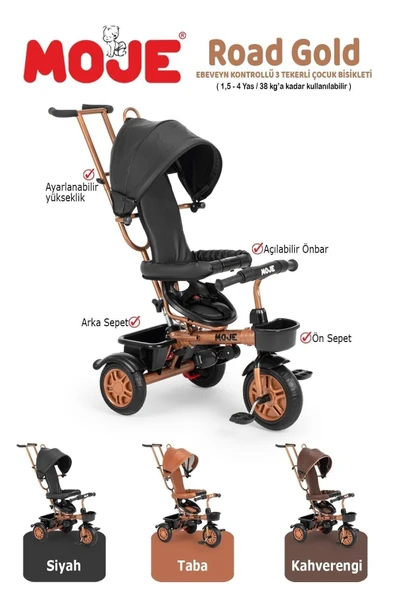 MOJE 171 Road Gold Bebek Bisikleti/kahve/ - 4