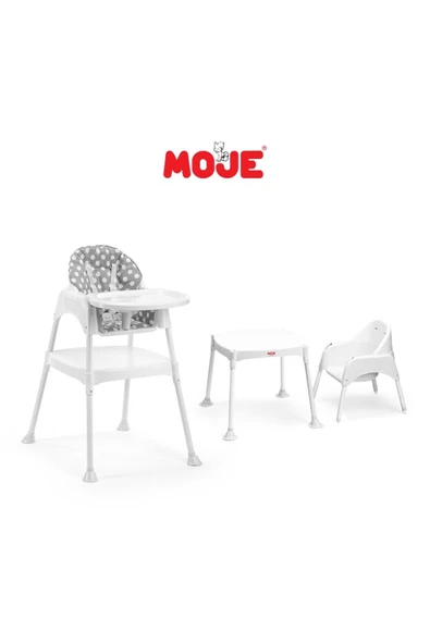 MOJE Boom Çalışma Masalı Portatif Mama Sandalyesi - Gri Yıldız - 3