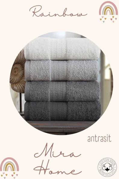 4 Lü El Yüz Havlu Seti %100 Pamuklu 50x85 Cm Rainbow - 2