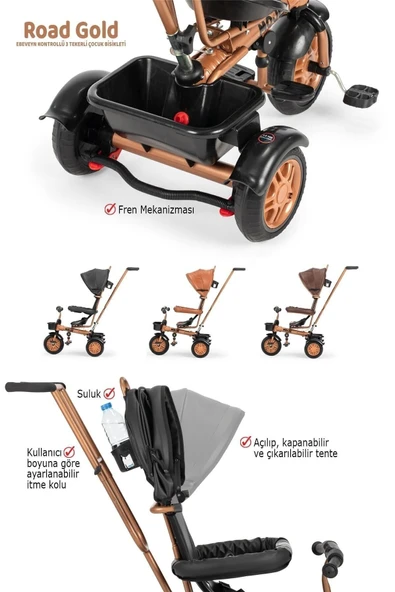 MOJE 171 Road Gold Bebek Bisikleti/kahve/ - 5