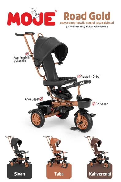 MOJE 171 Road Gold Bebek Bisikleti/taba/ - 4