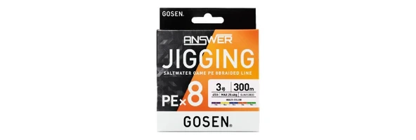 Gosen Jigging Answer Pe 3.0 45Lb Jig Ve Tai Rubber İpi 300Mt Multicolor