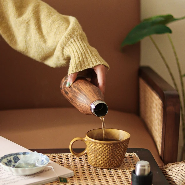 Les Artistes Paris Isı Yalıtımlı Çelik Termos 500ml Tree  Yeşil 500 ML - Resim 10