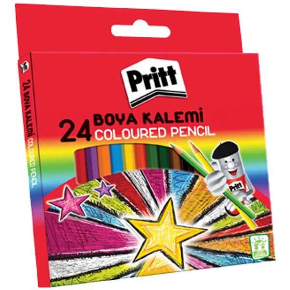 Pritt Kuru Boya Karton Kutu Tam Boy 24 Renk 1221351