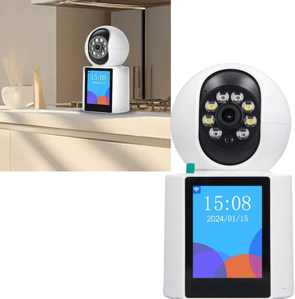 QASUL Kablosuz Bağlantı Telefonu Ev İçin 360° Bebek Monitörü Tam Renkli Gece Görüşü Otomatik Takip Wifi Kamera - 6