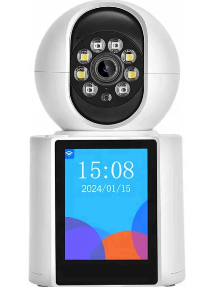 QASUL Kablosuz Bağlantı Telefonu Ev İçin 360° Bebek Monitörü Tam Renkli Gece Görüşü Otomatik Takip Wifi Kamera