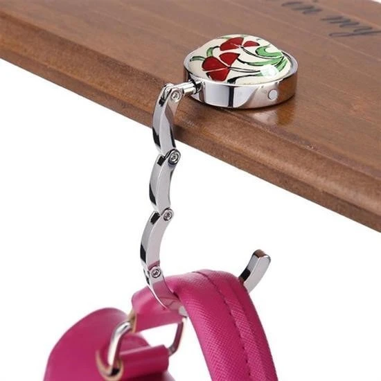 By Nevser® Dekoratif Desenli Masa Kenarı Çanta Askı Aparatı Aleti Askılık - Resim 2