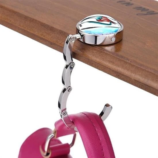 By Nevser® Dekoratif Desenli Masa Kenarı Çanta Askı Aparatı Aleti Askılık - Resim 4