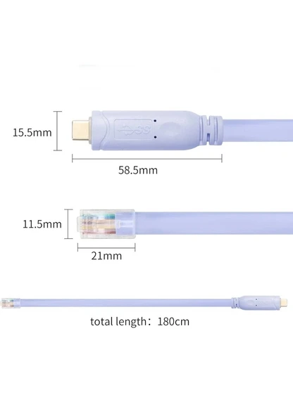Type C to Cisco Router RJ45 Konsol Kablosu Type c to rj45 kablo 1.8m - 5