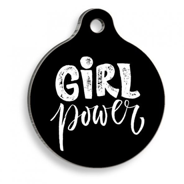 Girl Power Yuvarlak Kedi ve Köpek Künyesi