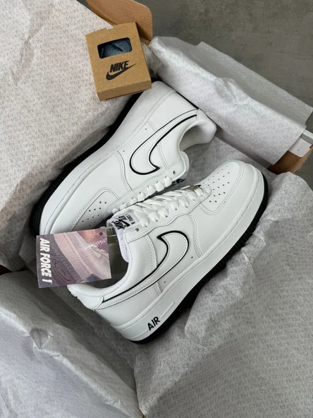 Nike Air Force 1 '07 Low White Black Outline Swoosh