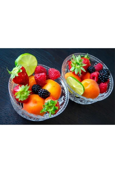 Easy Life Rölyef Süslemeli 4 lü Cam Kase Seti Mavi 400 ml 12.7cm - h 6.6cm - 3