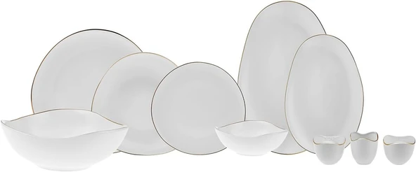 Karaca Streamline Middle Gold 59 Parça 12 Kişilik Yemek Takımı (açıklama)