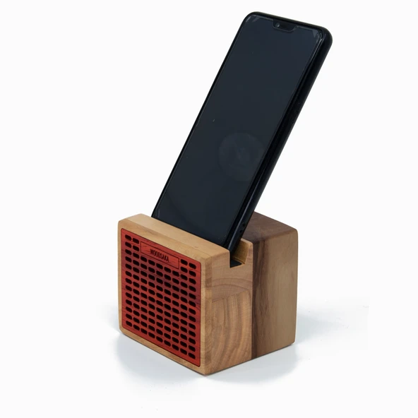 Woodsaka - Hoparlör Telefon Standı - Ceviz Kiraz ve Paduk Ağaçlarından - 3
