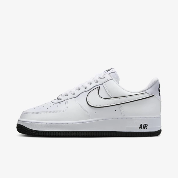 Nike Air Force 1 '07 Low White Black Outline Swoosh - Resim 2