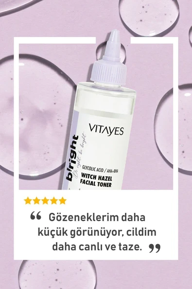 VITAYES Gözenek Sıkılaştırıcı Aha-bha Cadı Fındığı Toniği, Glikolik Asit Akne Karşıtı Arındırıcı Bakım - 4