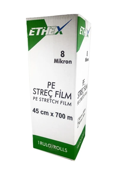 Ethex Polietilen Sarı Streç Film 45 Cm 8 Mikron 700 Metre