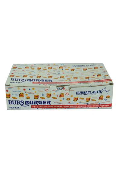 Bursa Plastik Bursburger Pide Lahmacun Burger Kokoreç Döner Ekmek Hışır Poşeti 13x26 1000 Adet - 5