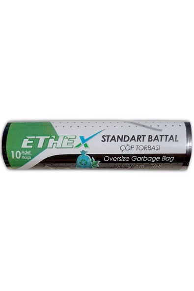 Ethex Standart Battal Boy Çöp Poşeti 20 Paket 75 X 90 Cm Siyah - 3