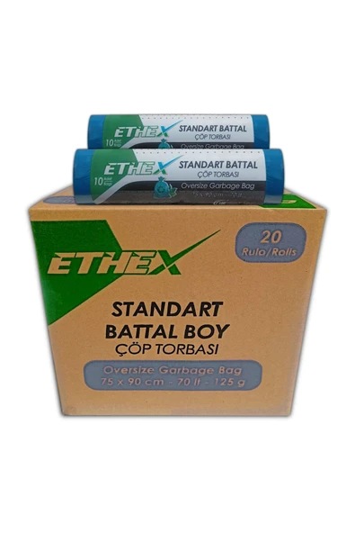 Ethex Standart Battal Boy Çöp Poşeti 20 Paket 75 X 90 Cm Mavi - 2