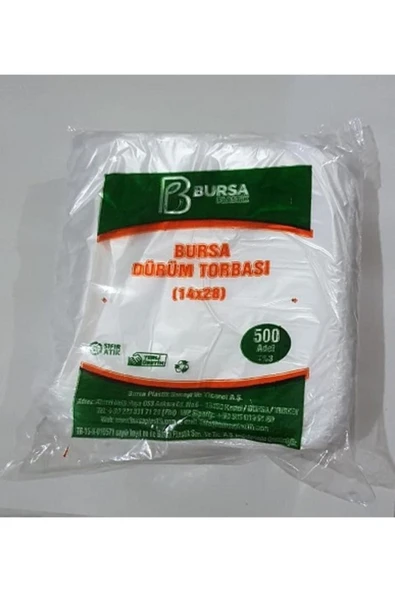 Bursa Plastik Dürüm Poşeti Pk:500 Lü Askılı 14*28 Cm 290 G.