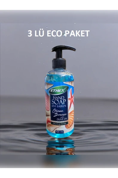 Ethex SIVI SABUN 400ML OKYANUS ESİNTİSİ (YENİ FORMÜL) 3 LÜ ECO PAKET - 2