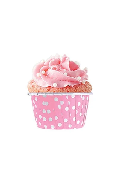Dolphin Açık Pembe Puantiyeli Muffin Kek Kapsülü 50li - 2