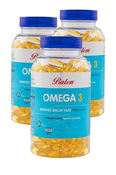 Balen 3 Adet Omega 3 Norveç Balık Yağı 1380 mg X 200 Kapsül ürün görseli