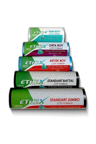 Ethex Standart Battal Boy Çöp Poşeti 20 Paket 75 X 90 Cm Mavi - 4
