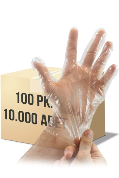 AKSOY Şeffaf Gıda Poşet Eldiven 100'lü X 100 Pakette 10000 Adet - 5