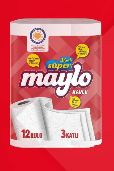 Maylo Kağıt Havlu 3 Katlı Süper 12 Rulo