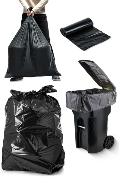 Naksan Plastik Endüstriyel Hantal Boy Çöp Poşeti 10 Paket 100x150 600 Gr Siyah 6 Kg - 3
