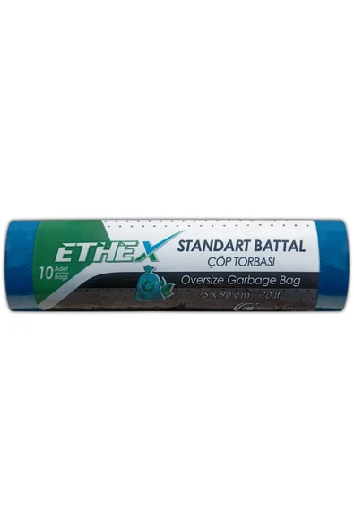 Ethex Standart Battal Boy Çöp Poşeti 20 Paket 75 X 90 Cm Mavi - 3