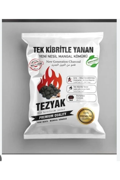 TEZYAK Mangal Kömürü Tek Kibrit Ile 25 Dk Içinde Köz