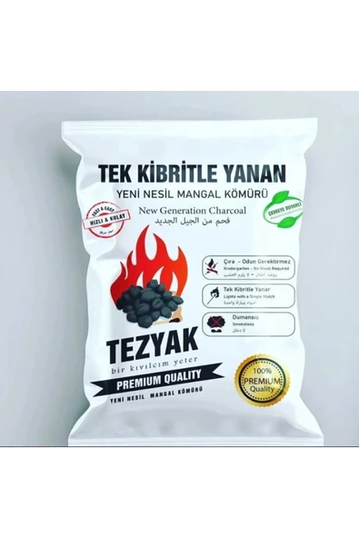 YT MARKETING Tek Kibritle Yanan Yeni Nesil Mangal Kömürü Tezyak Duman Is Kokuya Son Çevre Dostu 2 Kg